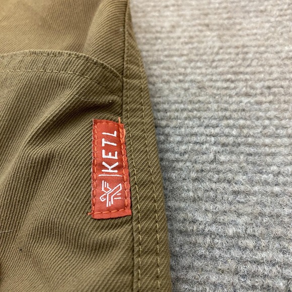 KETL Pants Mens Large 33W Brown Nylon Stretch Hiking Outdoor Pocket Belted - Picture 3 of 16